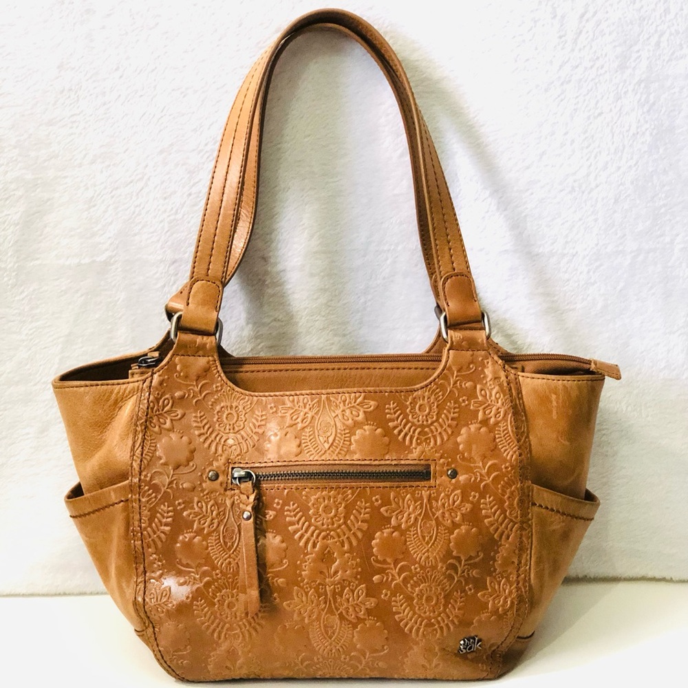 The Sak Tan Embossed Shoulder Bag
